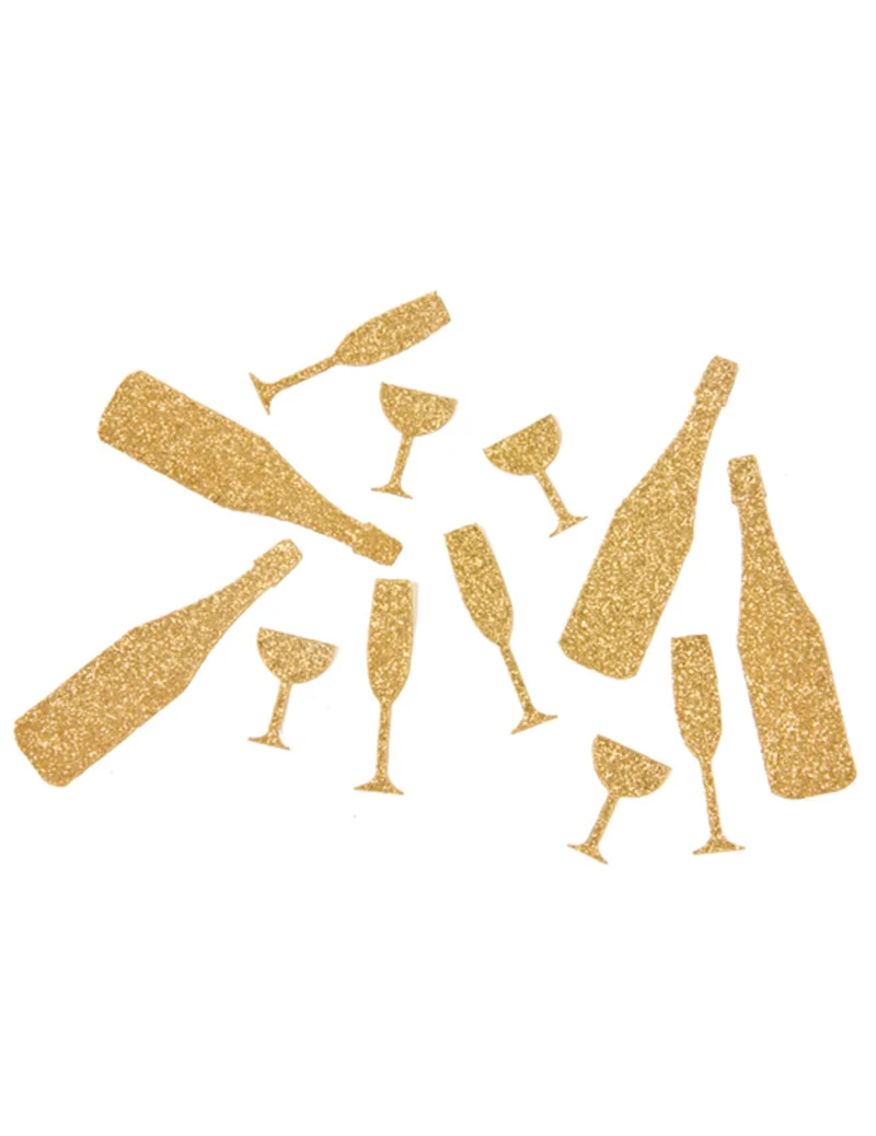 12 goldene Champagner-Tischkonfetti 10 g