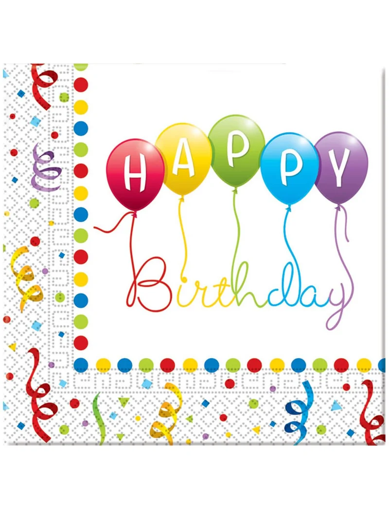 20 Happy Birthday Papierservietten 33 x 33 cm festliche Dekoration