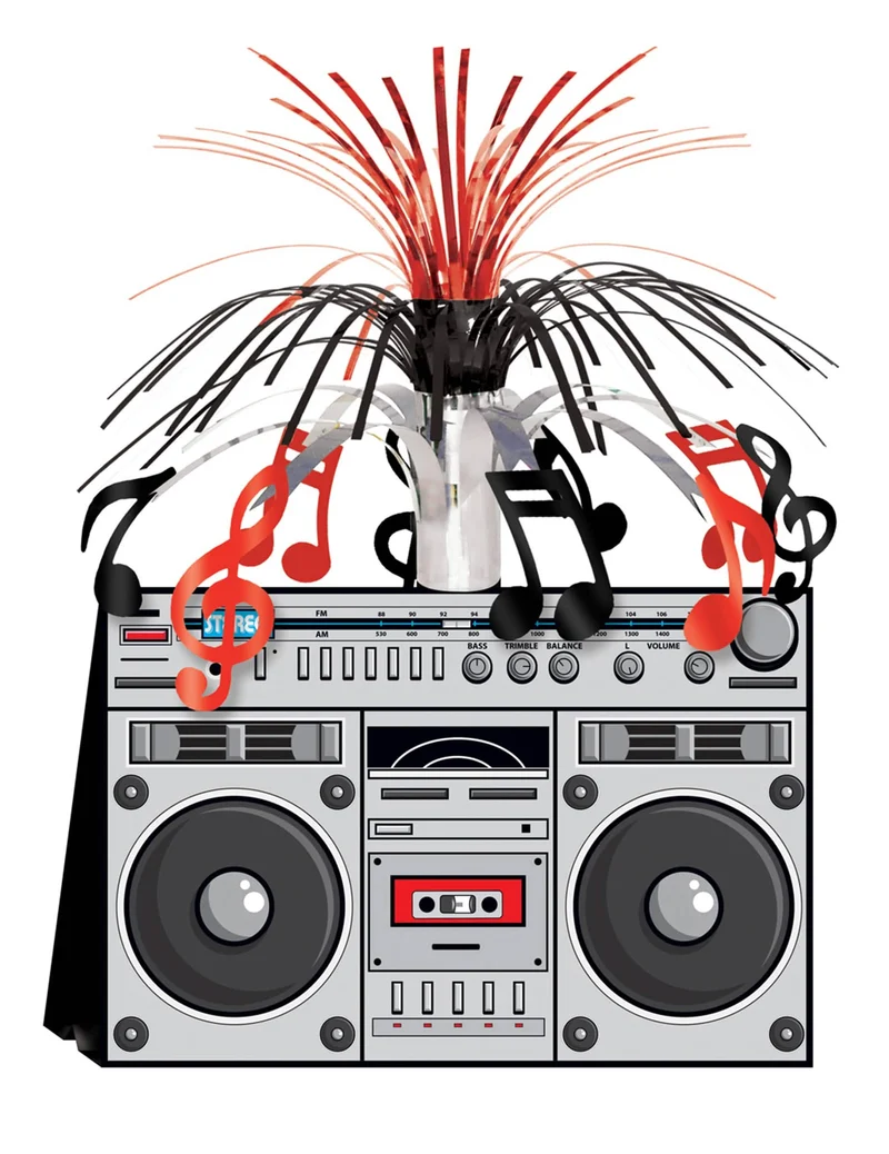 80er Jahre Ghetto-Blaster Boombox Tischdeko
