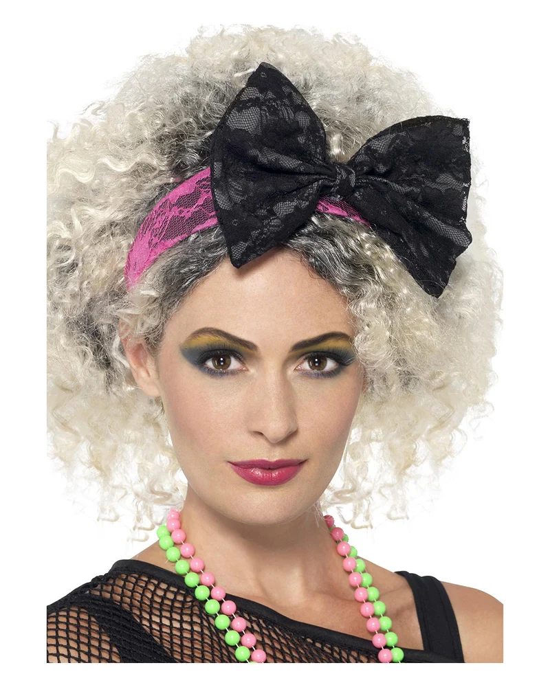 80s Haarreif mit Spitzenschleife