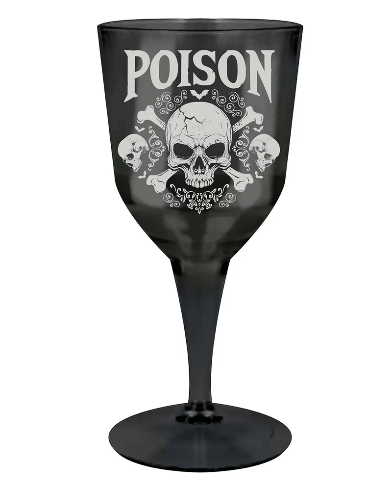 Weinglas mit Skull & Poison Motiv 19cm
