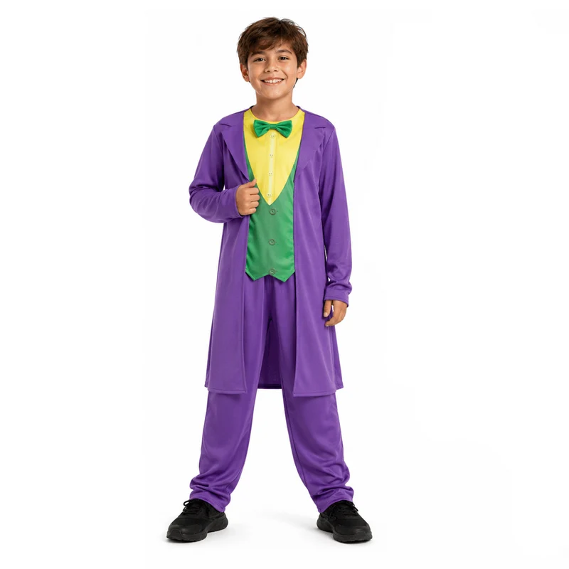 Joker-Kostüm, lila-grün, für Kinder