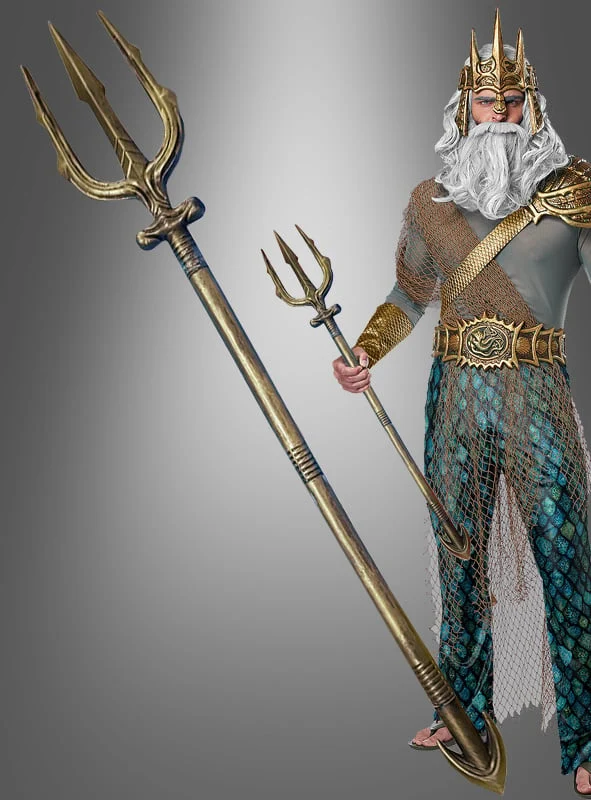 Dreizack gold Stab 95cm Wassermann