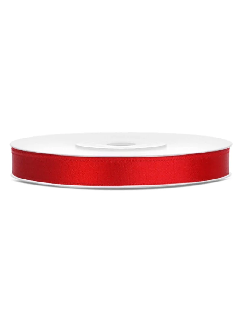 Satin Band 0,6 cm x 25 m rot