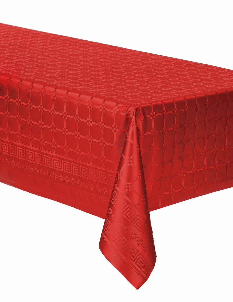 Rote Damast-Papiertischdecke auf Rolle, 6 m, elegant, 120 cm