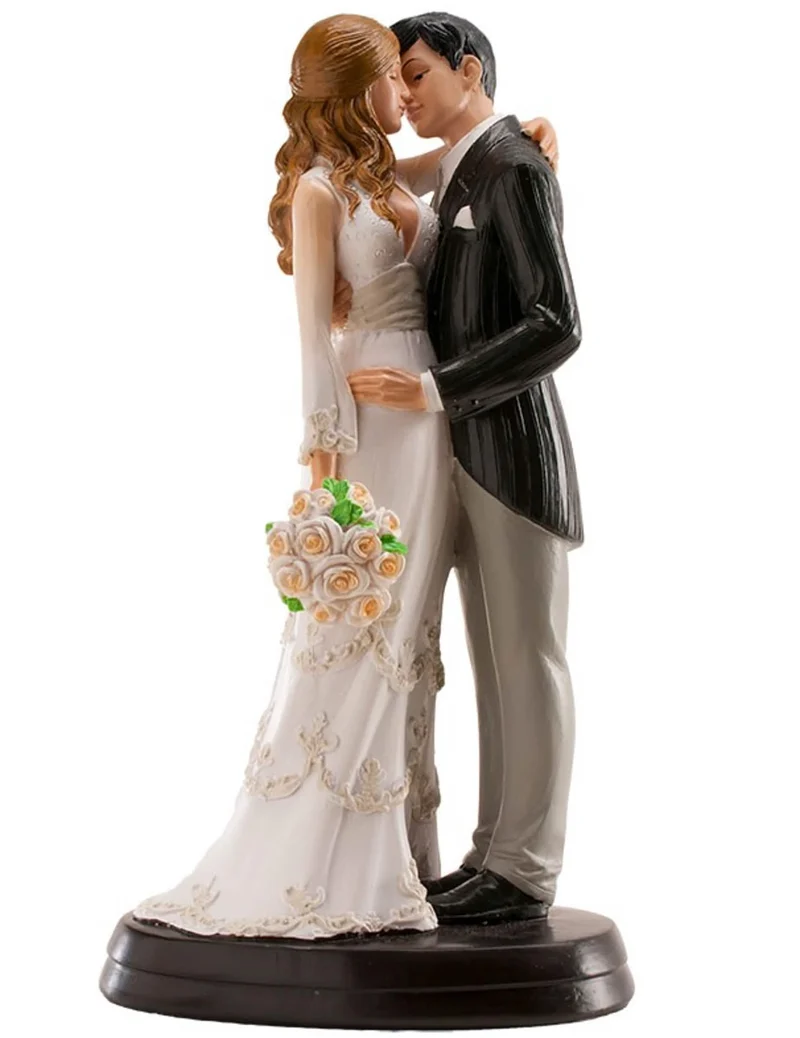 Küssende Brautpaarfigur 18 cm für Hochzeitstorte
