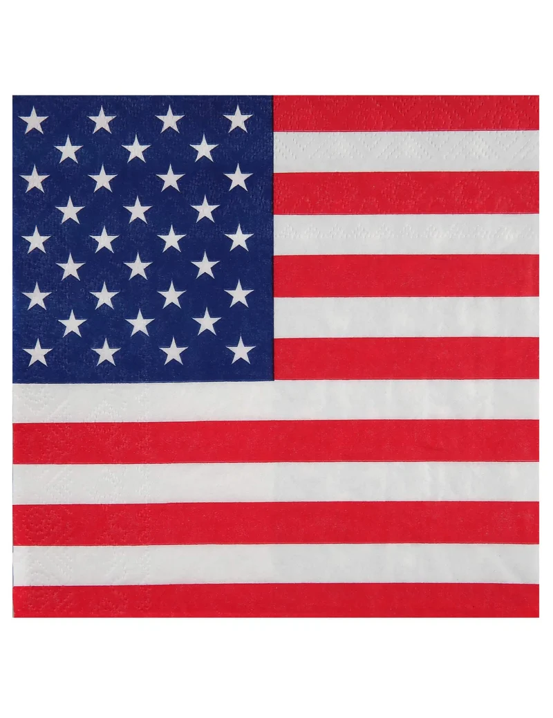 20 Papierservietten Amerika 33 x 33 cm USA Flagge