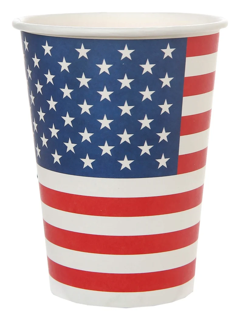 10 Pappbecher Amerika amerikanische Flagge
