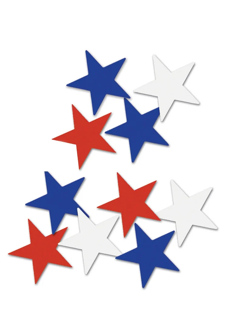 10 Amerikanische Stern-Dekorationen 12,7 cm aus Karton