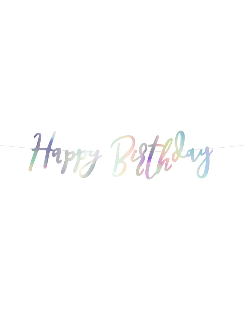 Schimmernde Happy Birthday Girlande 16,5 x 62 cm
