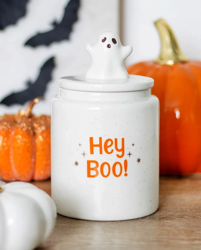 „HEY BOO“ Keramik Vorratsbehälter mit Gespenst 17cm