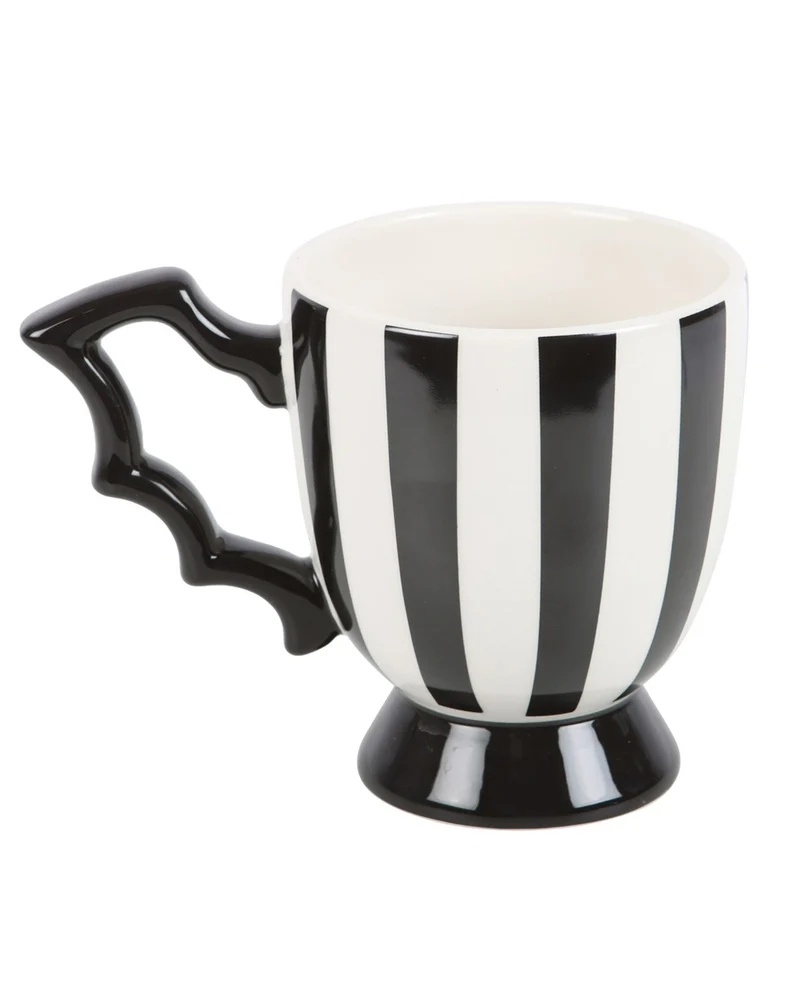 Schwarz-Weiße Fledermaus Flügel Teetasse 11cm