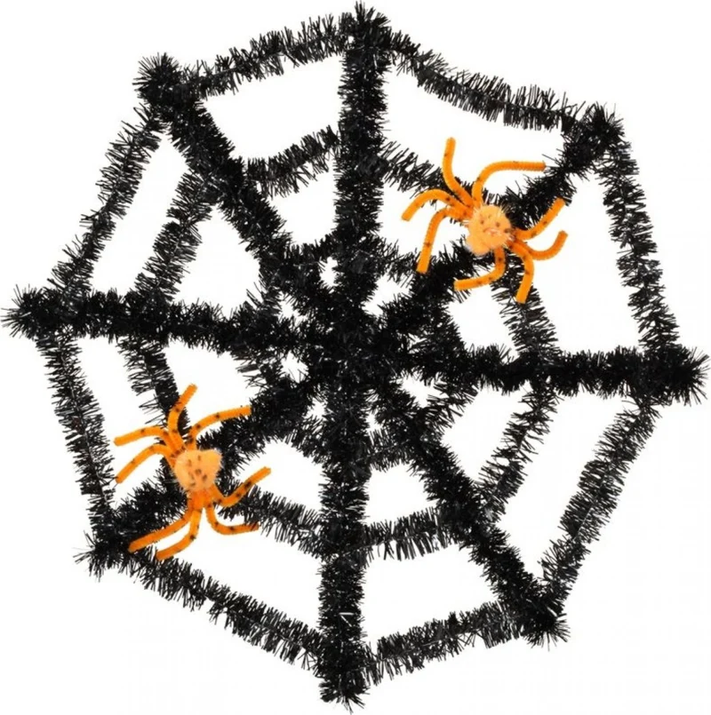 Halloween-Spinnennetz, schwarz, 41 cm