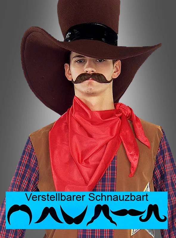 Verstellbarer Schnauzbart schwarz