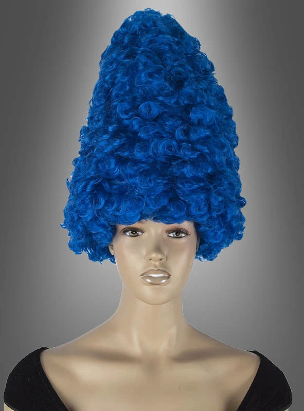 Marge Perücke Turmfrisur blau