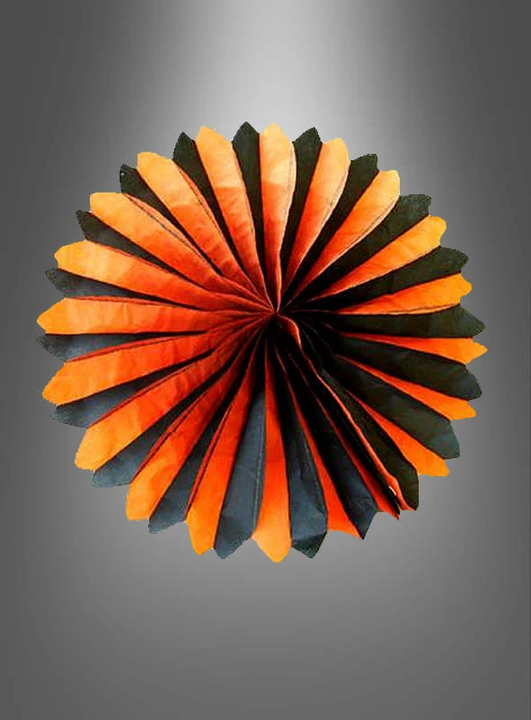 Große Halloween Rosette 48cm orange-schwarz