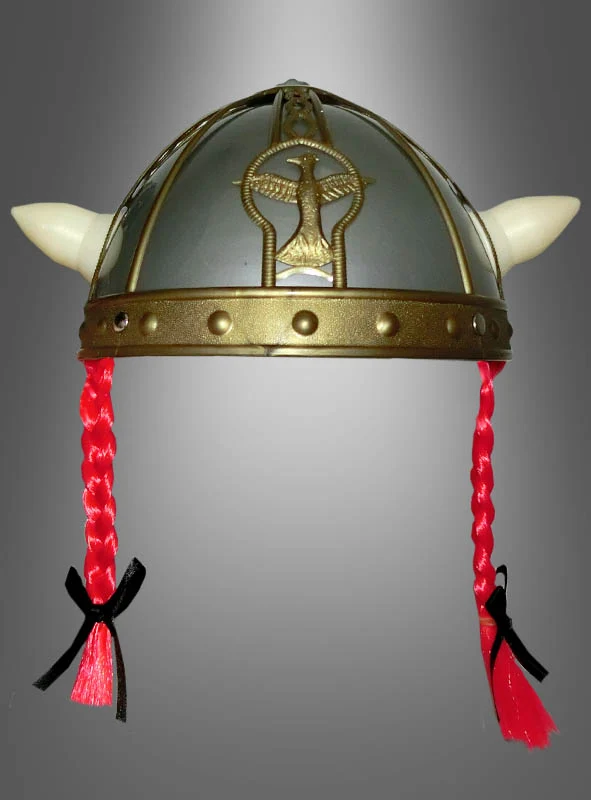 Gallier Helm mit Hörnern und Zöpfen