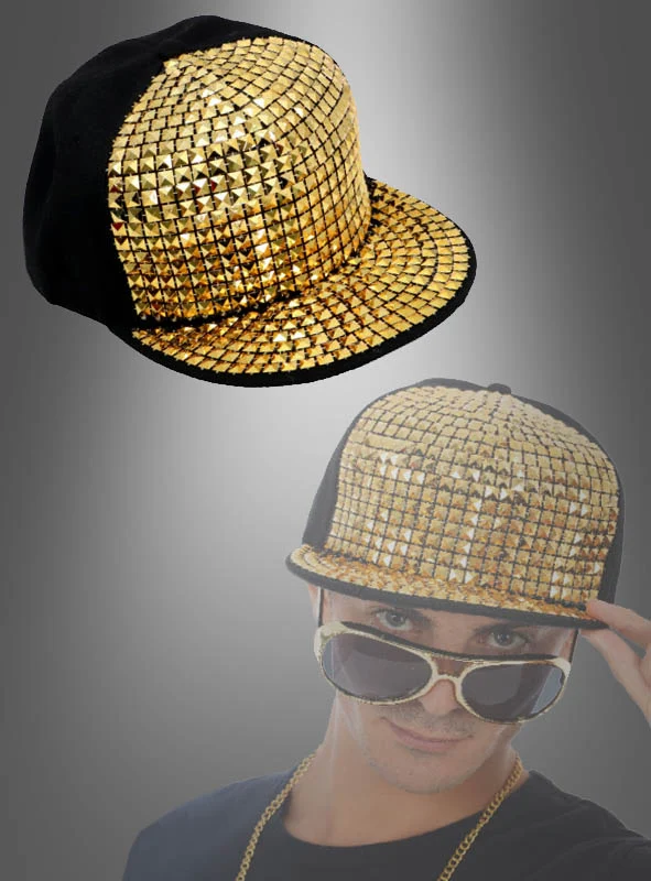 Hip Hop Baseball Cap mit goldenen Nieten