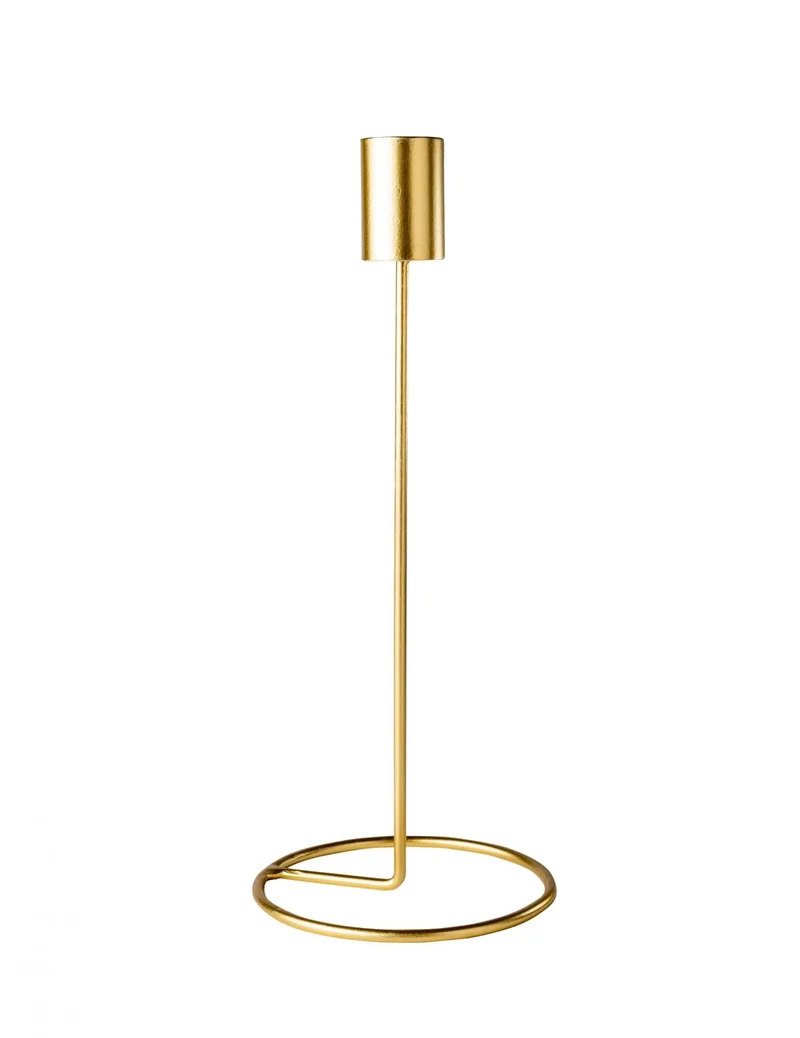 Design Kerzenhalter auf goldenem Metallsockel 23 x 9,5 cm für den Tisch