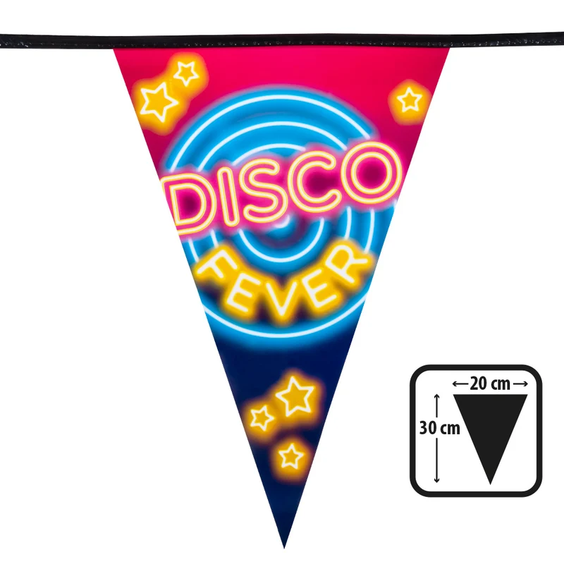 PE vlaggenlijn 'DISCO FEVER' (30 x 20 cm)(6 m)