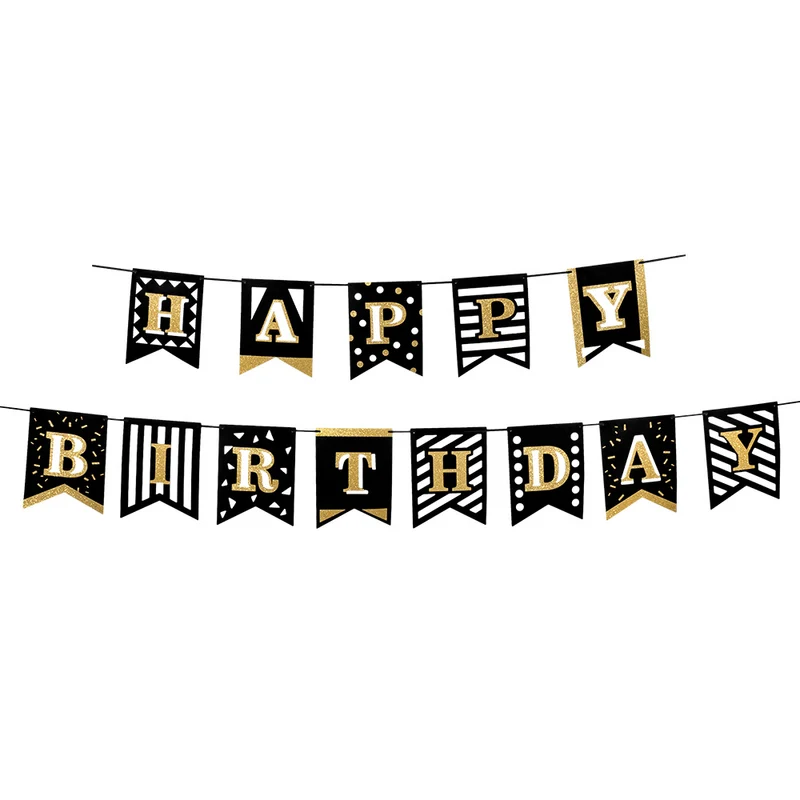 Kartonnen letterslinger Party Time 'Happy Birthday' (2 x 200 cm)