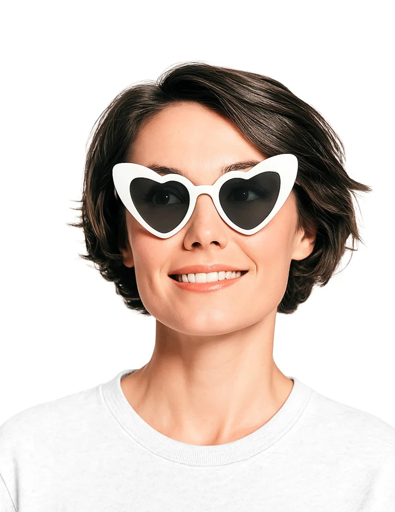 Herz-Brille Vintage weiß