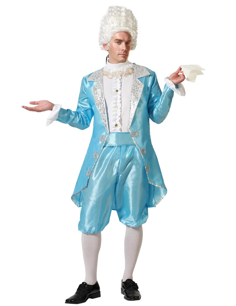 Blaues Barock-Kostüm für Herren