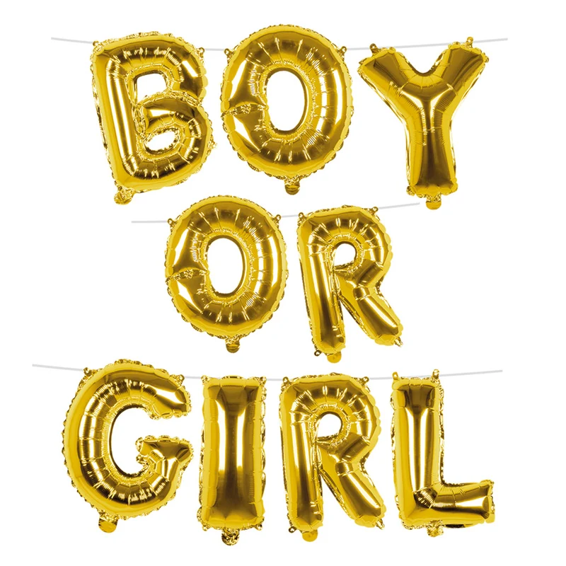 Folieballonslinger 'B O Y O R G I R L' (4 m)