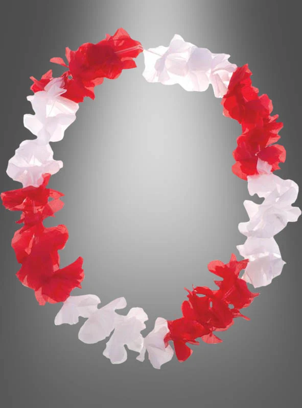 Blumenkette rot-weiß Hawaii
