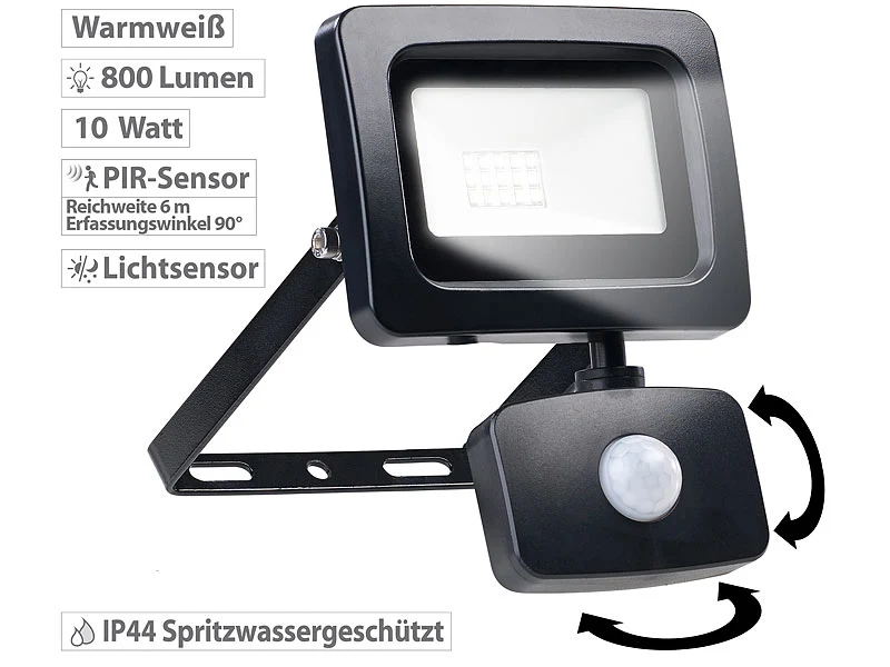 LED Flutlicht. Neues Modell. Mit Bewegungsmelder. 10 - 50 Watt.