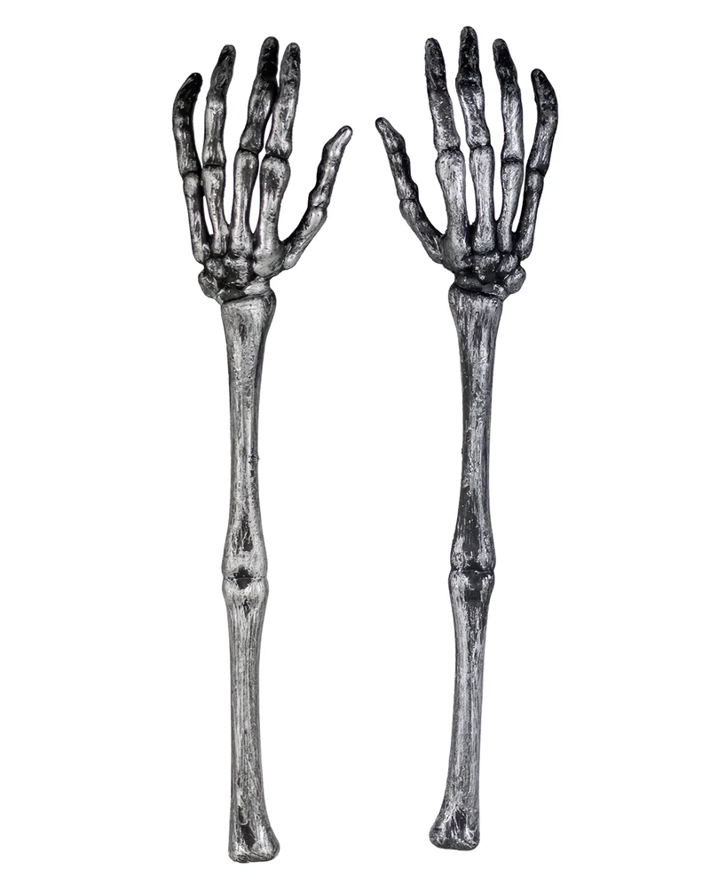 Silberne Skeletthände als Vorlegebesteck 2 St.