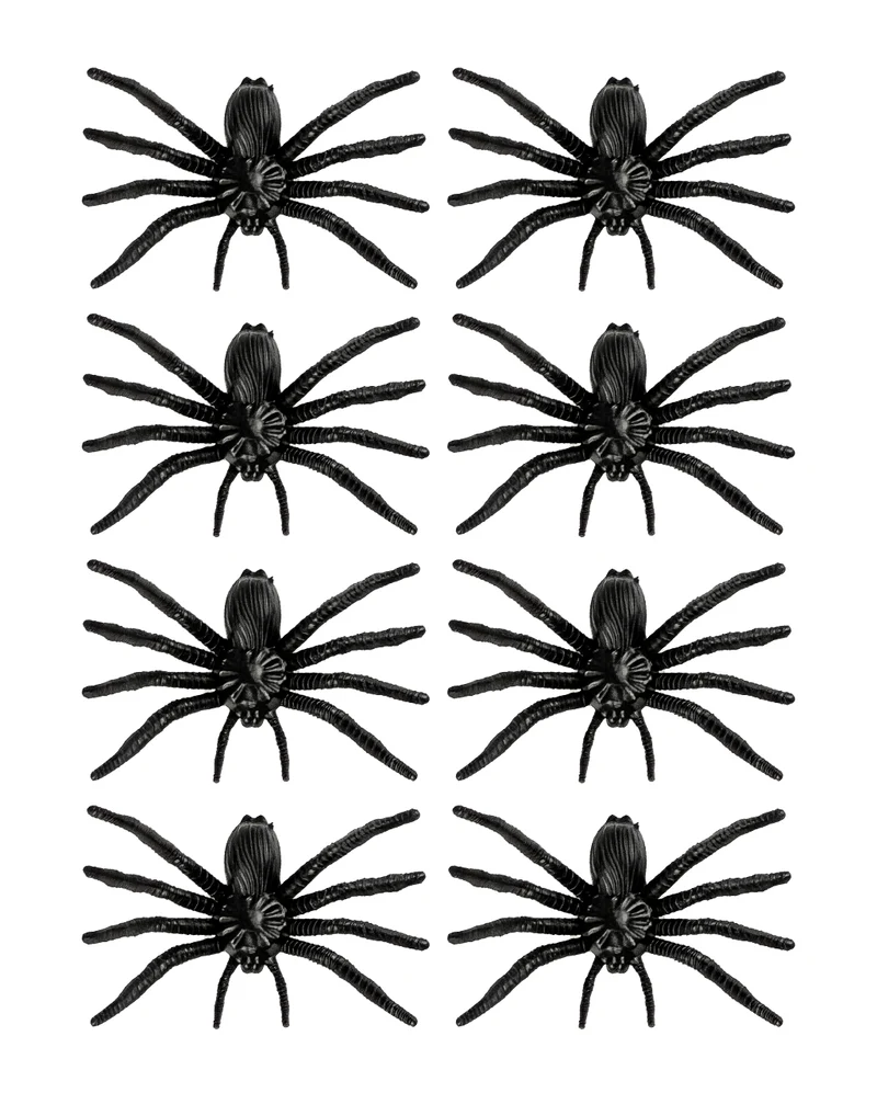 8 schwarze Spinnen