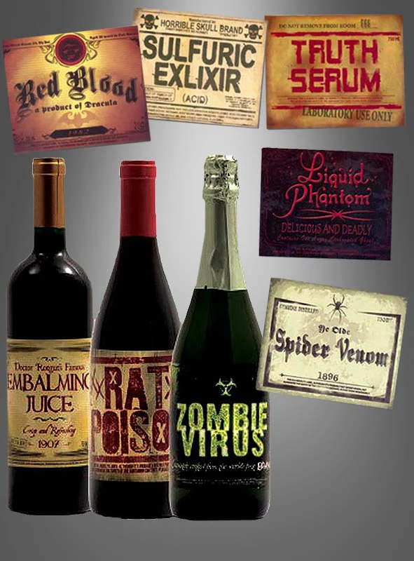 Flaschenetiketten Halloween 8er Set