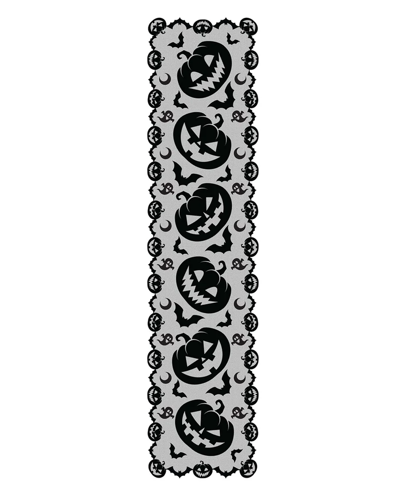 Halloween Kürbis Spitzen Tischläufer 45x200cm