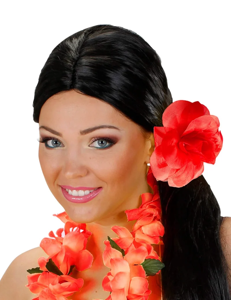 Rote Blume mit Haargummi
