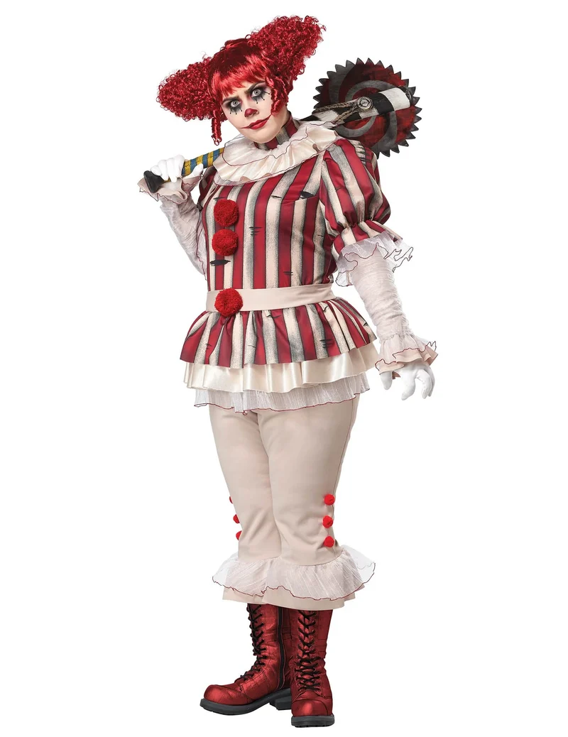 Deluxe Psychoclown Kostüm Plus Size für Damen