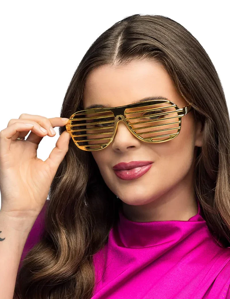 Gestreifte goldene Brille für Erwachsene
