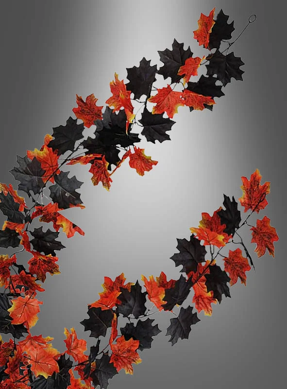 Herbstblätter Girlande 200cm orange-schwarz