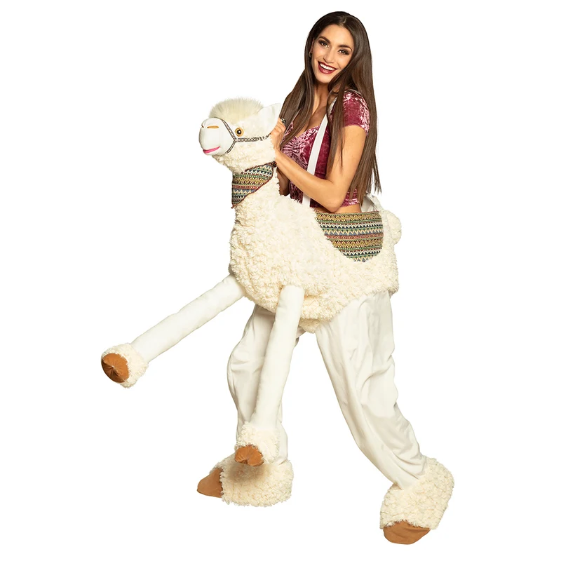 Volwassenenkostuum Op een lama (One Size)