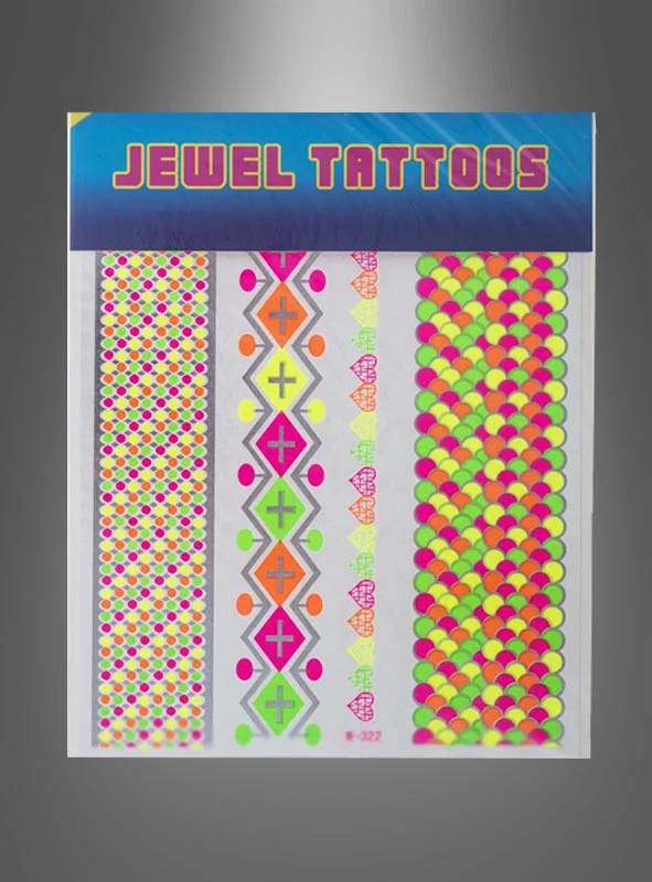 Neon Tattoo 80er Jahre Abziehbilder