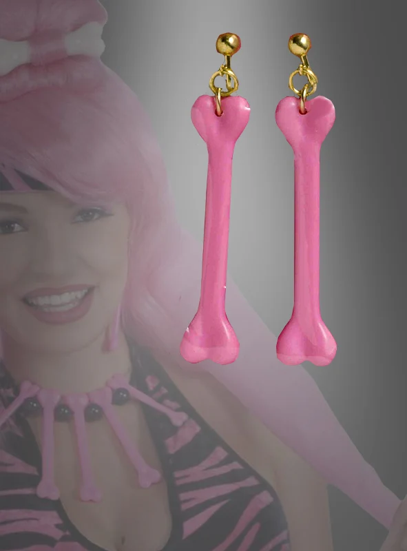 Pink Steinzeit Ohrringe Knochen