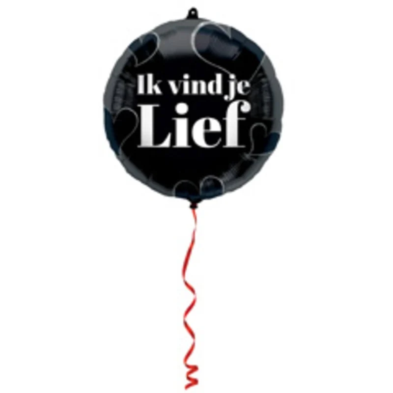 Schwarzer Heliumballon „Ich hab dich lieb“ (leer) 45 cm