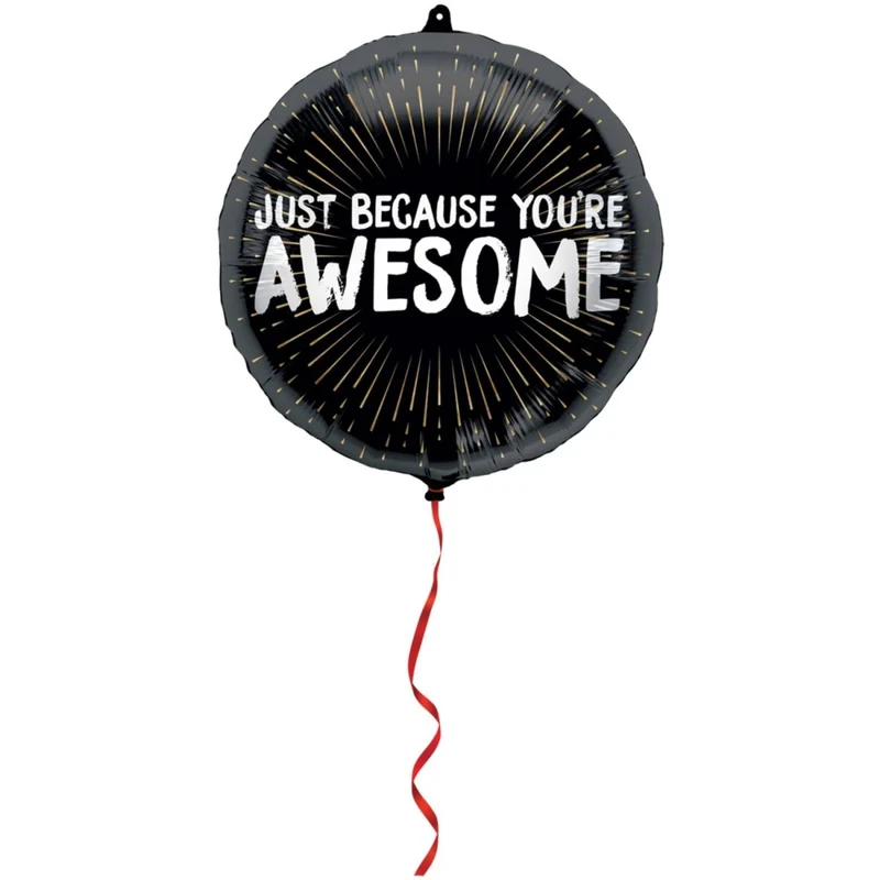 Schwarzer Heliumballon „You’re Awesome“ (ohne Aufdruck), 45 cm