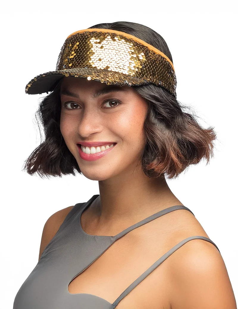 Goldene Pailletten-Visier für Erwachsene