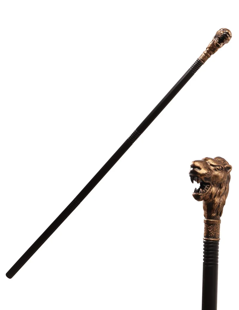 Löwen-Gehstock Bronze aus Kunststoff 106 cm