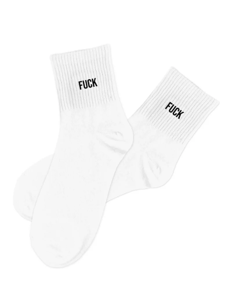 Weiße Socken mit Statement-Aufdruck für Herren