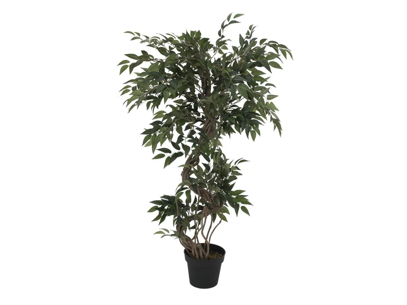Künstlicher Ficus-Benjamini-Baum mit natürlichem Spiralstamm. 130 cm. Pflegefrei.