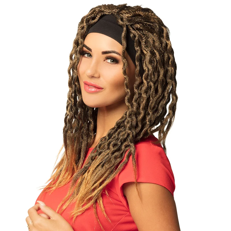Pruik Rasta Vrouw | Met Hoofdband