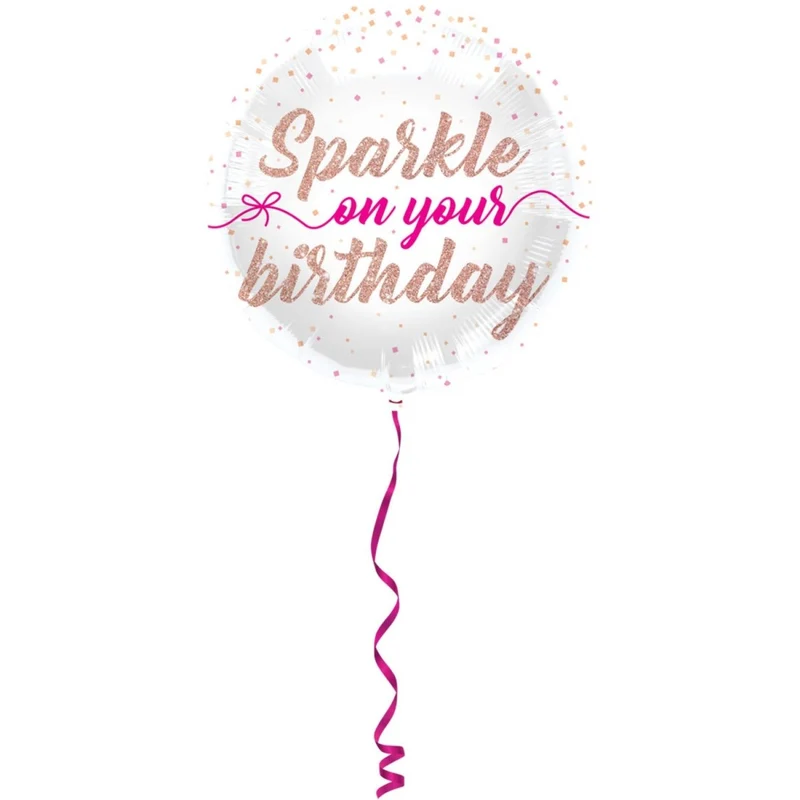 „Sparkle On Your Birthday“ Folienballon, leer, 45 cm