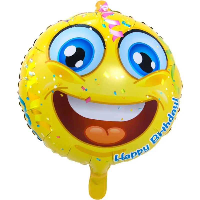 Emoij Heliumballon, gelb, leer, 45 cm